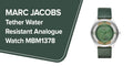 Marc Jacobs Tether Transparent Green Dial Green Leather Strap Watch for Women - MBM1378