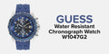 Guess Octane Chronograph Black Dial Blue Rubber Strap Watch For Men - W1047G2