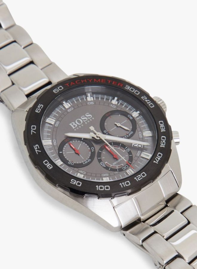 Hugo Boss Intensity Chronograph Black Dial Silver Steel Strap Watch For Men - 1513680
