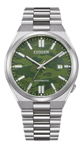 Citizen Tsuyosa Automatic Camouflage Green Dial Silver Steel Strap Watch For Men - NJ0159-86X
