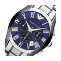 Emporio Armani Classic Blue Dial Silver Steel Strap Watch For Men - AR1635