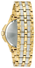 Bulova Crystal Collection Octova White Dial Gold Steel Strap Watch for Men - 98C126
