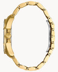 Bulova Crystal Collection Blue Dial Gold Steel Strap Watch for Men - 98C128