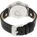 Diesel Mini Daddy Black Silver Dial Black Leather Strap Watch For Men - DZ7307