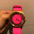 Marc Jacobs Henry Skeleton Pink Dial Pink Leather Strap Watch for Women - MBM1243
