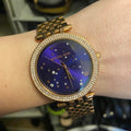 Michael Kors Darci Blue Dial Rose Gold Steel Strap Watch for Women - MK3728