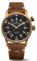 Maurice Lacroix Pontos Diver Limited Edition Black Dial Brown Leather Strap Watch For Men - PT6248-BRZ01-330-3