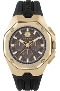 Philipp Plein Hyper Sport Chronograph Brown Dial Black Silicone Strap Watch for Men - PWTBA0423