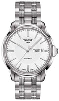 Tissot Automatics III Day Date White Dial Silver Steel Strap Watch For Men - T065.430.11.031.00