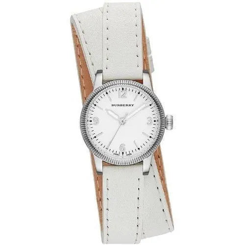 Burberry Utilitarian White Dial White Leather Strap Watch for Women - BU7846