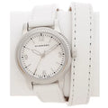 Burberry Utilitarian White Dial White Leather Strap Watch for Women - BU7846