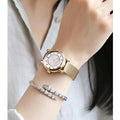 Maserati Epoca Mother of Pearl Dial Yellow Gold Mesh Strap Watch For Women - R8853118502
