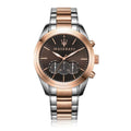 Maserati Traguardo Chronograph Brown Dial Two Tone Steel Strap Men's Watch - R8873612003