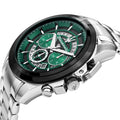 Maserati Traguardo Chronograph Green Dial Silver Steel Strap Watch For Men - R8873612060