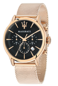 Maserati Epoca Black Dial Gold Mesh Bracelet Watch For Men - R8873618005