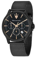 Maserati Epoca Chronograph Black Dial Black Mesh Strap Watch For Men - R8873618013