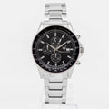 Maserati SFIDA Chronograph Black Dial Silver Steel Strap Watch For Men - R8873640015