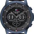 Tommy Hilfiger Luca Chronograph Grey Dial Blue Steel Strap Watch For Men - 1710493
