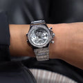 Guess Fusion Chronograph Crystals Silver Dial Silver Steel Strap Watch For Women - GW0552L1