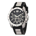 Guess Intrepid Chronograph Black Dial Two Tone Steel Strap Watch for Men - W0167G1