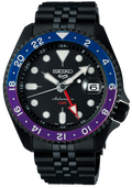 Seiko Automatic SKX GMT Yuto Horigome Limited Edition Black Dial Black Steel Strap Watch For Men - SSK027K1