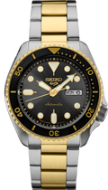 Seiko 5 Sports Automatic Special Creation Black Dial Two Tone Steel Strap Watch For Men - SRPK22