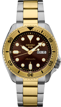 Seiko 5 Sports Automatic Brown Dial Two Tone Steel Strap Watch For Men - SRPK24