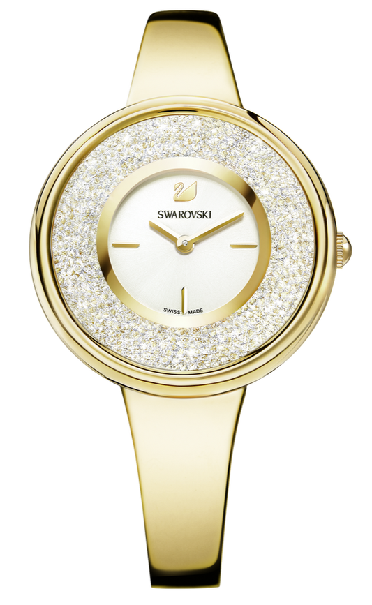 Swarovski Crystalline Bracelet White Dial Gold Steel Strap Watch for Women - 5269253