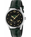 Gucci G-Timeless Black Dial Green Leather Strap Unisex Watch - YA126326