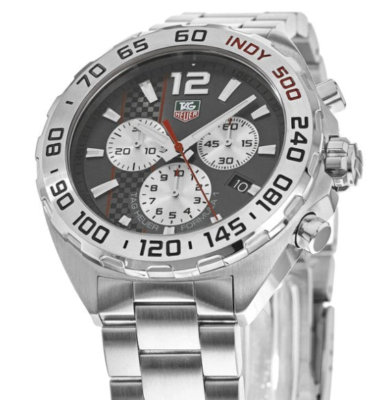 Tag Heuer Formula 1 Chronograph Grey Dial Silver Steel Strap Watch for Men - CAZ1114.BA0877