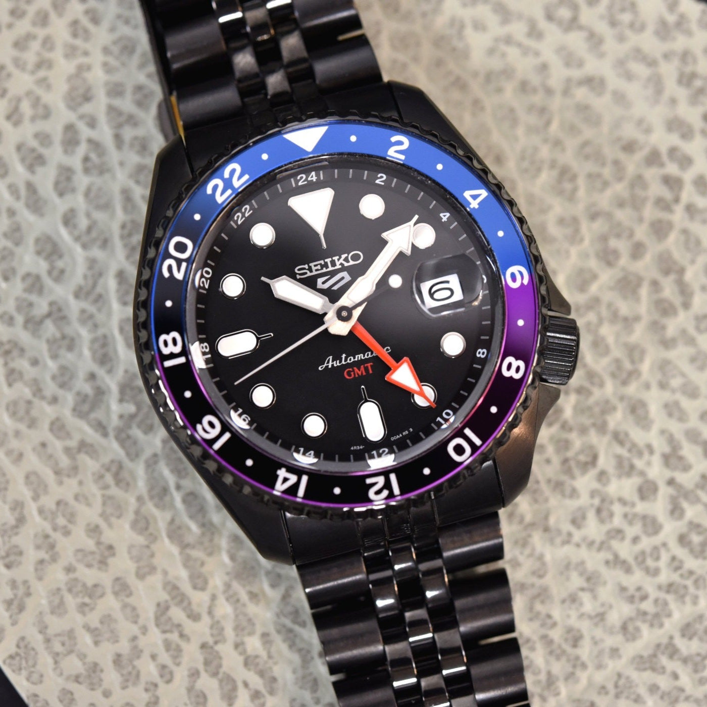 Seiko Automatic SKX GMT Yuto Horigome Limited Edition Black Dial Black Steel Strap Watch For Men - SSK027K1