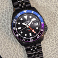 Seiko Automatic SKX GMT Yuto Horigome Limited Edition Black Dial Black Steel Strap Watch For Men - SSK027K1
