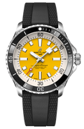 Breitling Superocean Automatic 42mm Yellow Dial Black Rubber Strap Watch for Men - A17375211/1S1