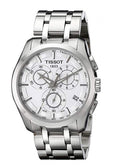 Tissot Couturier Chronograph White Dial Silver Steel Strap Watch For Men - T035.617.11.031.00