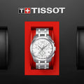Tissot Couturier Chronograph White Dial Silver Steel Strap Watch For Men - T035.617.11.031.00