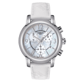 Tissot Dressport Chronograph Mother of Pearl Dial White Leather Strap Watch for Women - T050.217.17.117.00