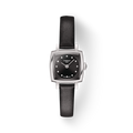 Tissot Lovely Square Quartz Diamonds Black Dial Black Leather Strap Watch For Women - T058.109.16.056.00
