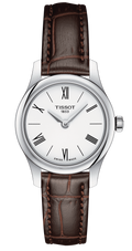 Tissot Tradition 5.5 Lady Silver Dial Brown Leather Strap Watch for Women - T063.009.16.018.00