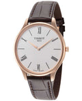 Tissot Tradition 5.5 White Dial Brown Leather Strap Watch for Men - T063.409.36.018.00