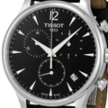 Tissot Tradition Chronograph Black Dial Black Leather Strap Watch For Men - T0636171605700