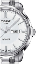 Tissot Automatics III Day Date White Dial Silver Steel Strap Watch For Men - T065.430.11.031.00