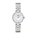 Tissot T Lady Flamingo Mother of Pearl White Dial Silver Steel Strap Watch For Women - T094.210.11.111.00