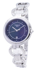 Tissot T Lady Flamingo Mother of Pearl Blue Dial Silver Steel Strap Watch for Women - T094.210.11.126.00
