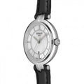 Tissot T Lady Flamingo Mother of Pearl White Dial Black Leather Strap Watch for Women - T094.210.16.111.00