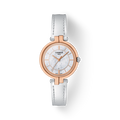 Tissot T Lady Flamingo Mother of Pearl White Dial White Leather Strap Watch For Women - T094.210.26.111.01