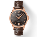 Tissot Chemin Des Tourelles Powermatic 80 Lady Brown Dial Brown Leather Strap Watch For Women - T099.207.36.447.00