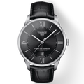 Tissot Chemin Des Tourelles Powermatic 80 Black Dial Black Leather Strap Watch For Men - T099.407.16.058.00