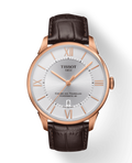 Tissot Chemin Des Tourelles Powermatic 80 Silver Dial Brown Leather Strap Watch For Men - T099.407.36.038.00