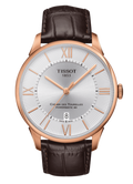 Tissot Chemin Des Tourelles Powermatic 80 Silver Dial Brown Leather Strap Watch For Men - T099.407.36.038.00