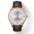 Tissot Chemin Des Tourelles Powermatic 80 Cosc Silver Dial Brown Leather Strap Watch For Men - T099.408.36.038.00